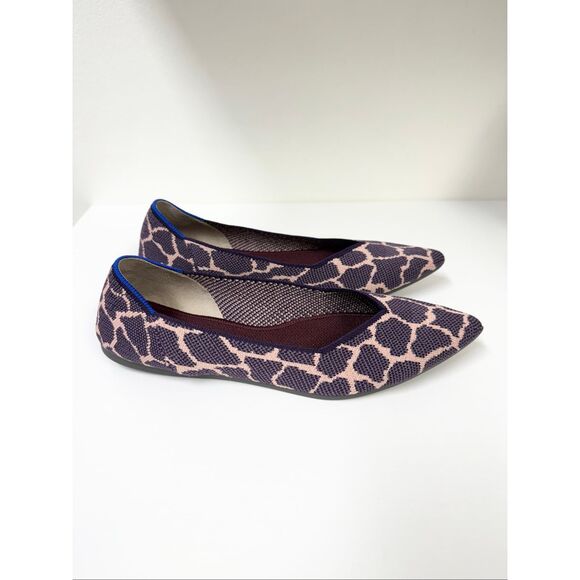 Rothy's Violet Giraffe Point Flats 8.5 Animal Print - Picture 2 of 6